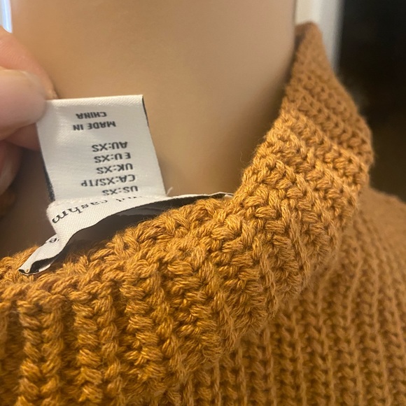 Color curry funnel neck cotton shaker stitch sweater - Picture 4 of 4